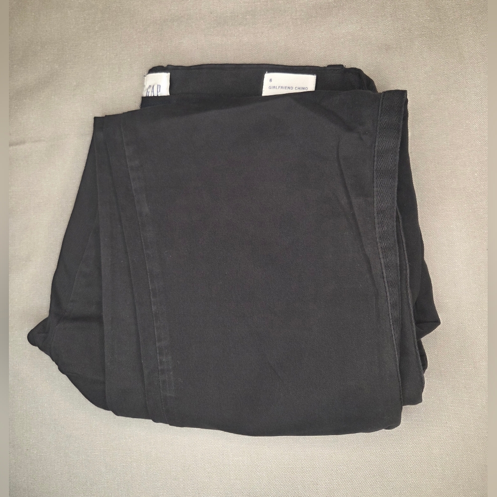 NWOT Gap Girlfriend Twill Stripe Chinos - Black - Size 6 - Picture 4 of 4
